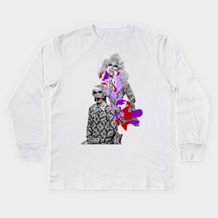 Trixie Mattel And Katya zamolodchikova Trippy Purple Single Tears Halloween Design 1 Kids Long Sleeve T-Shirt